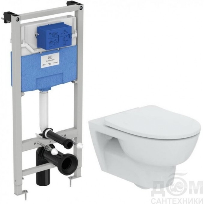 Комплект IDEAL STANDARD: Рама R020467+Унитаз ESEDRA RIMLESS T365701 сиденье и крышкой м/л T365701PE15 Комплект IDEAL STANDARD: Рама R020467+Унитаз ESEDRA RIMLESS T365701 сиденье и крышкой м/л T365701PE15