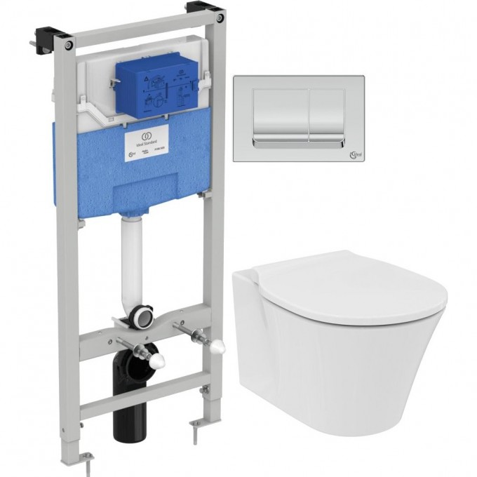 Комплект подвесной унитаз E005401 + E036601 + система инсталляции R020467 + R0108AA IDEAL STANDARD PROSYS CONNECT AIR E212801 Комплект подвесной унитаз E005401 + E036601 + система инсталляции R020467 + R0108AA IDEAL STANDARD PROSYS CONNECT AIR E212801